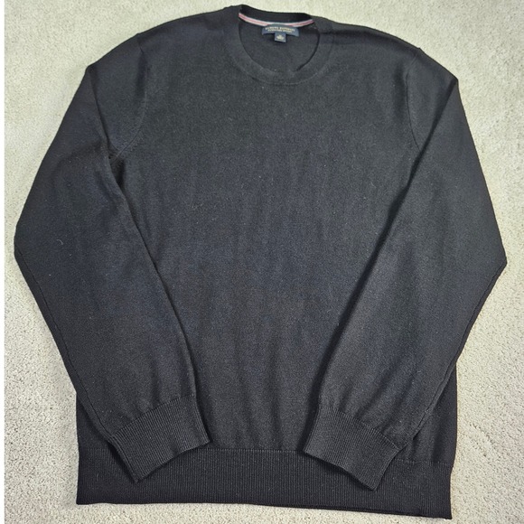 Men's Banana Republic Extra Fine Merino Wool Crew Neck Sweater Black Size M - Picture 1 of 6